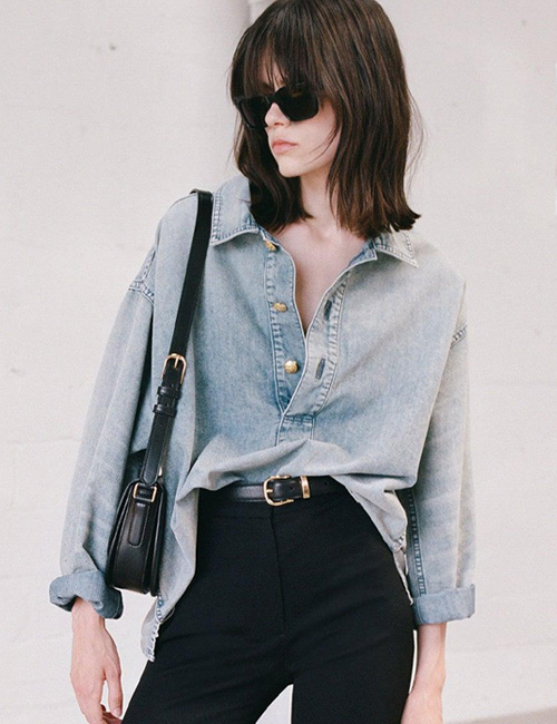 [ٷι] Nili Harper Denim Blouse